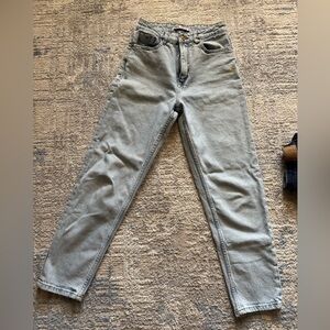 Zara Light Gray Straight Leg Jeans